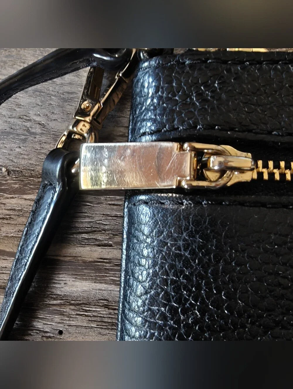 Michael Kors Black Leather Wristlet
